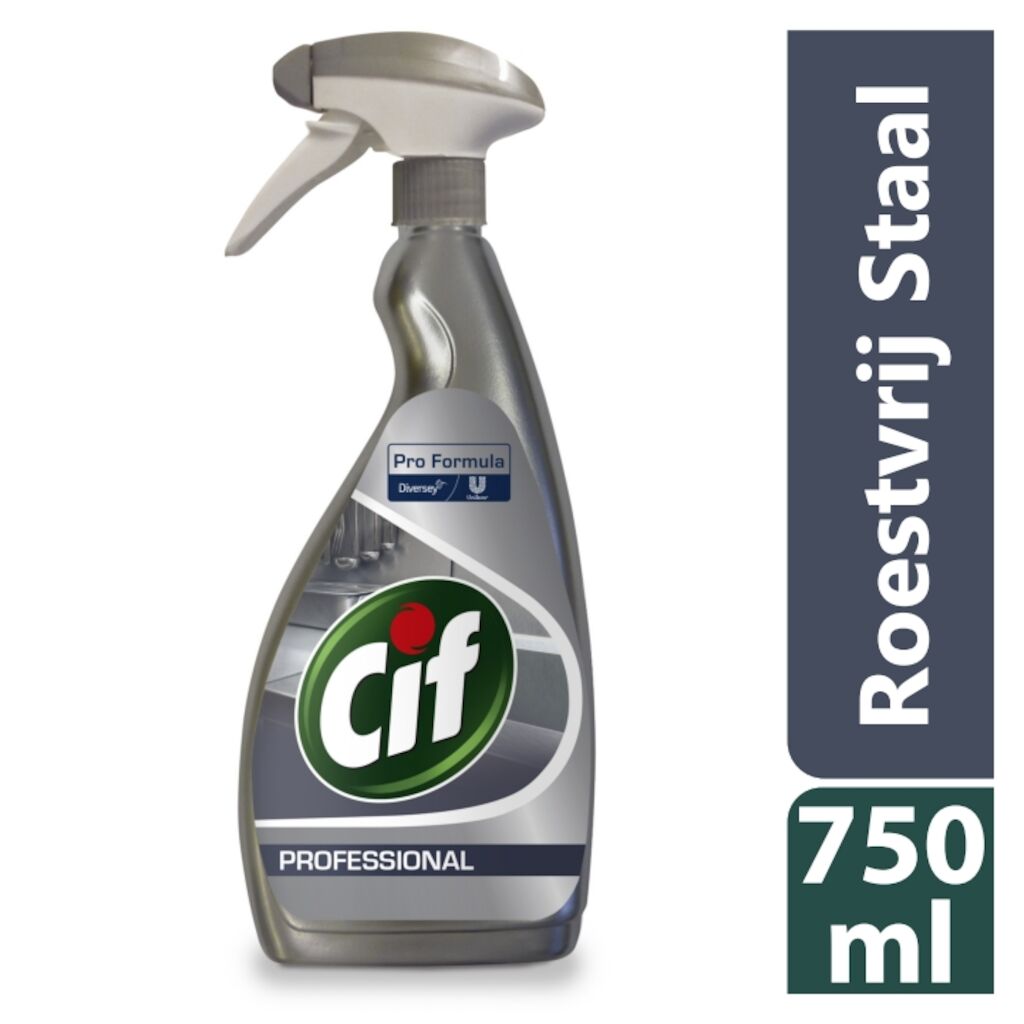Cif Pro Formula Roestvrij Staal 6x0.75L - Reiniger voor roestvrij staal